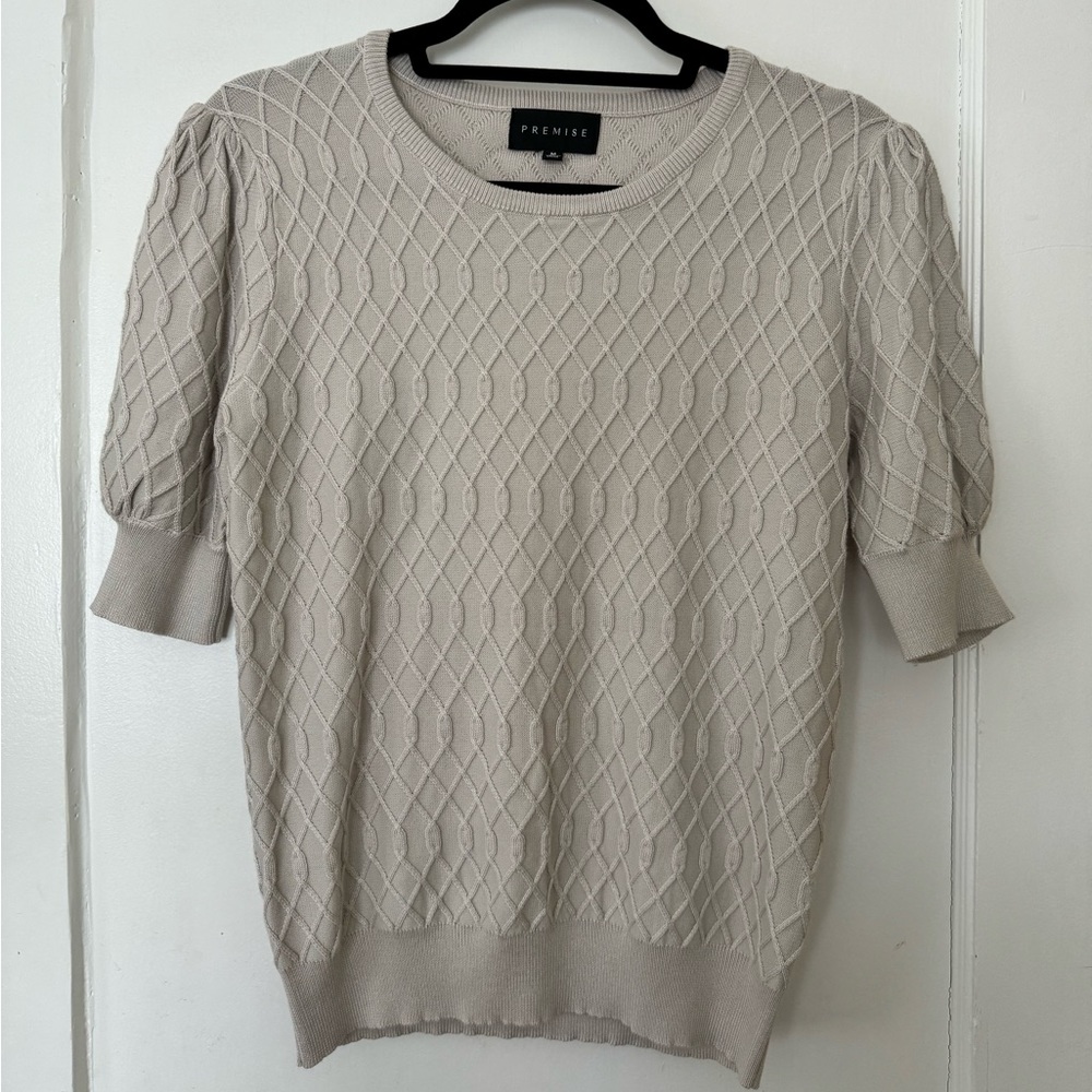 Premise Light Taupe Knit Top